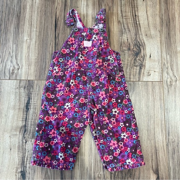 OshKosh B'gosh Other - OshKosh B’Gosh Vintage Toddler Corduroy Floral Overalls